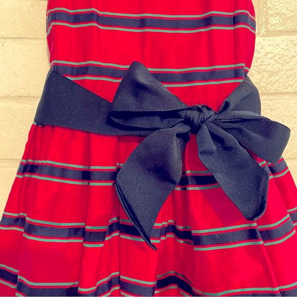 Ralph Lauren $150 Blue Label size 4T Hot Pink & Navy Stripes Formal Dress EUC - Picture 4 of 15